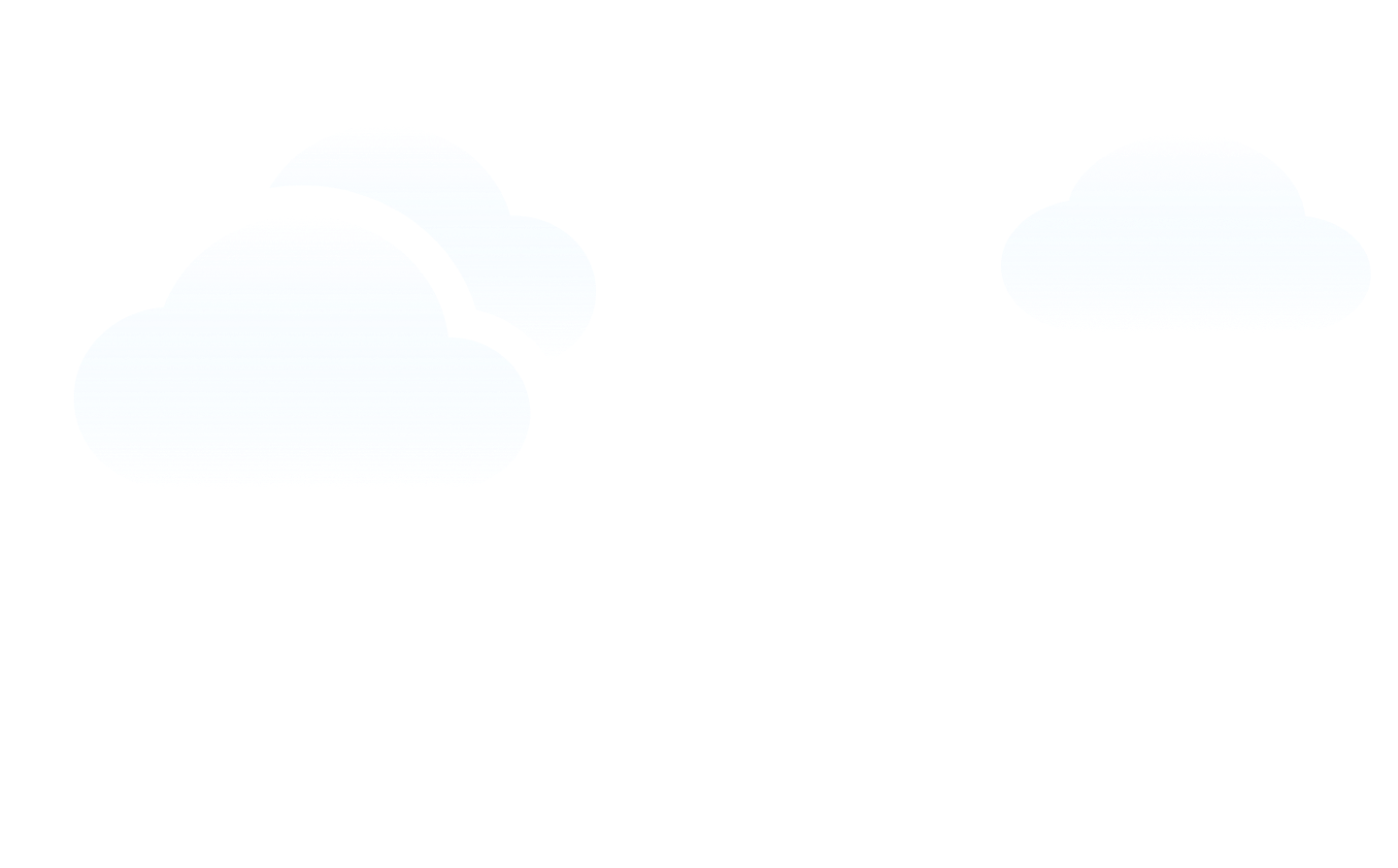 Wika app decorative sky clouds Floating sky clouds above Wika app hero section