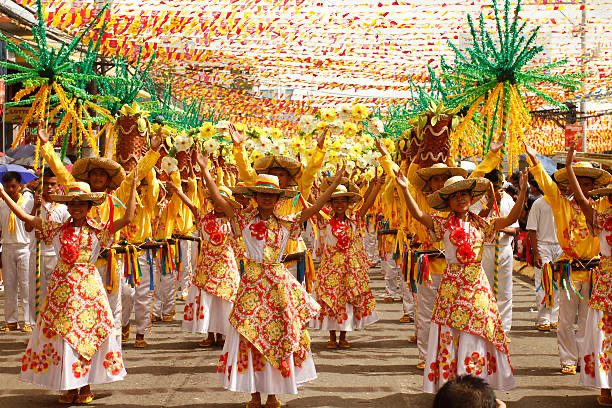 Dancers in bright costumes during the Sinulog Festival in Cebu City Dancers in bright costumes during the Sinulog Festival in Cebu City
